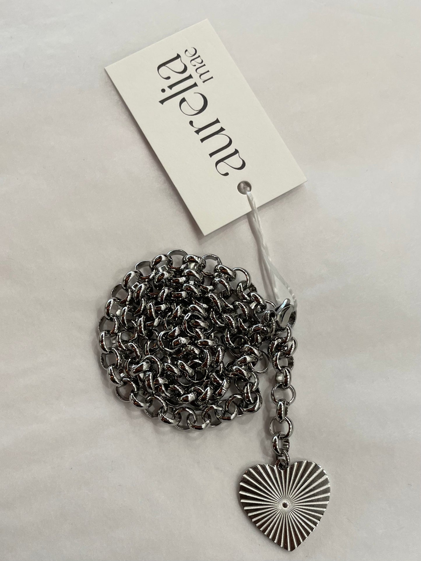Chunky Heart Necklace - Gold or Silver