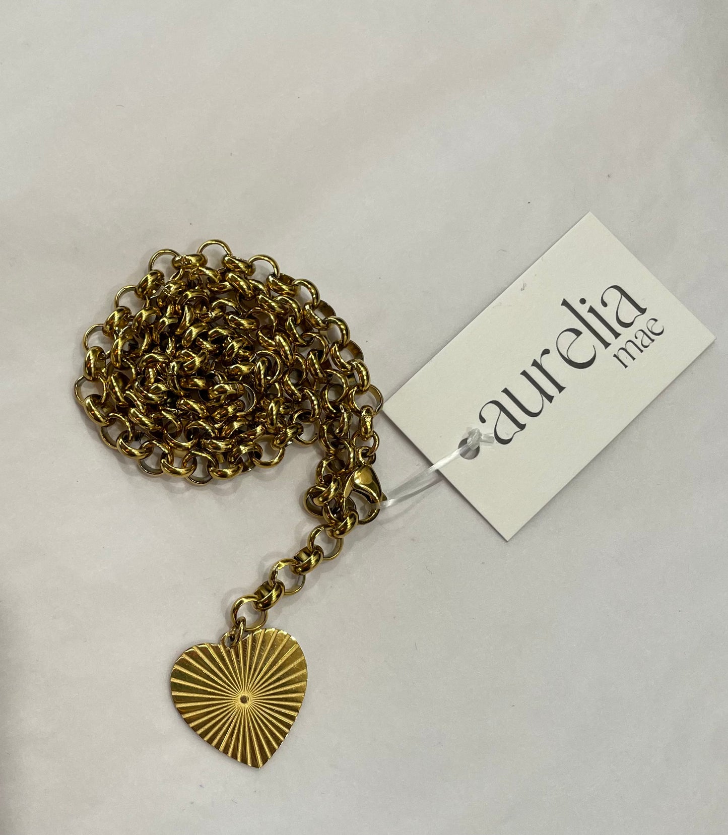 Chunky Heart Necklace - Gold or Silver