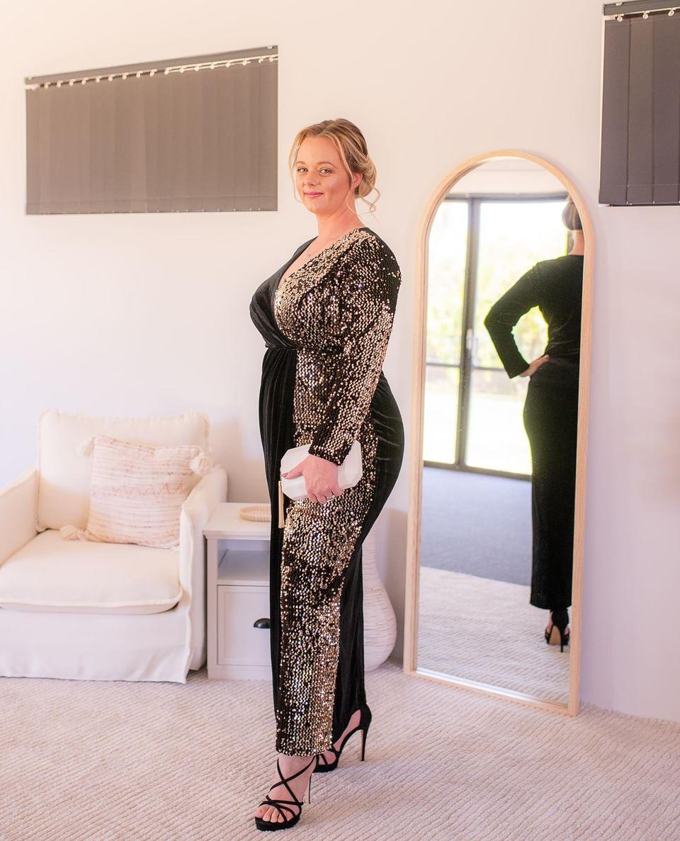 Adele Black & Gold Sequin Dress
