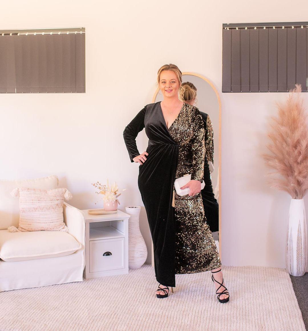 Adele Black & Gold Sequin Dress
