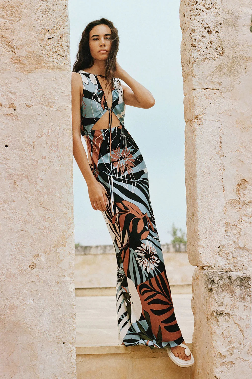 Tramonto Cut Out Front Maxi Dress