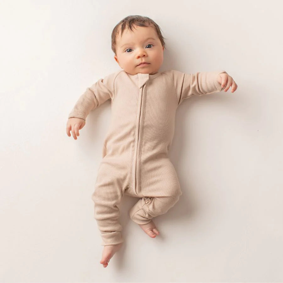 Wanderer Organic Full Length Onesie - Latte