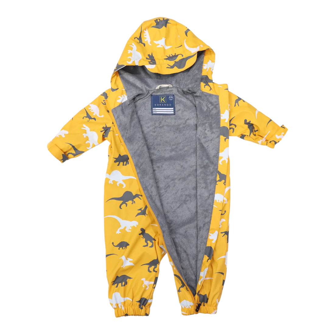 Rain Suit - Colour Change Dino - Mustard Yellow