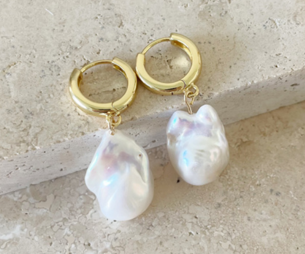 Marguerite Pearl Earrings - Gold & Silver
