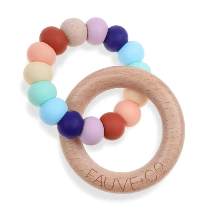 Hex Teething Ring - Rainbow