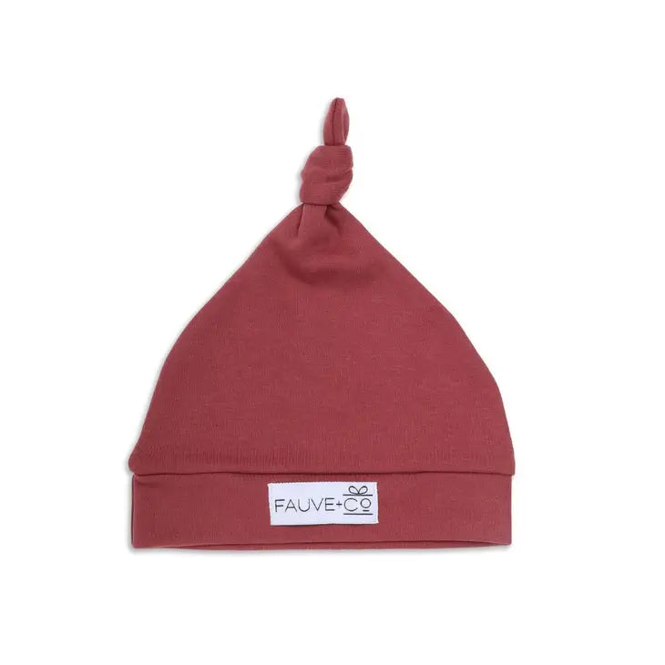 Evie Knotted Beanie - Berry