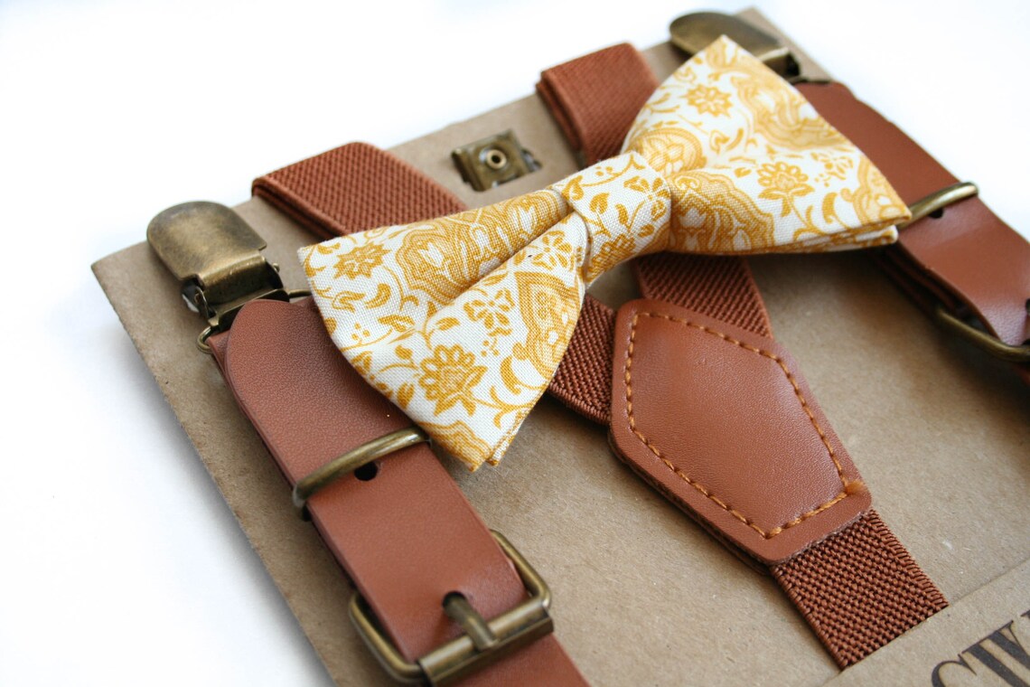 Baby Bow Tie & Leather Suspender Set
