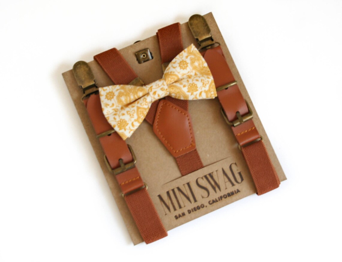Baby Bow Tie & Leather Suspender Set
