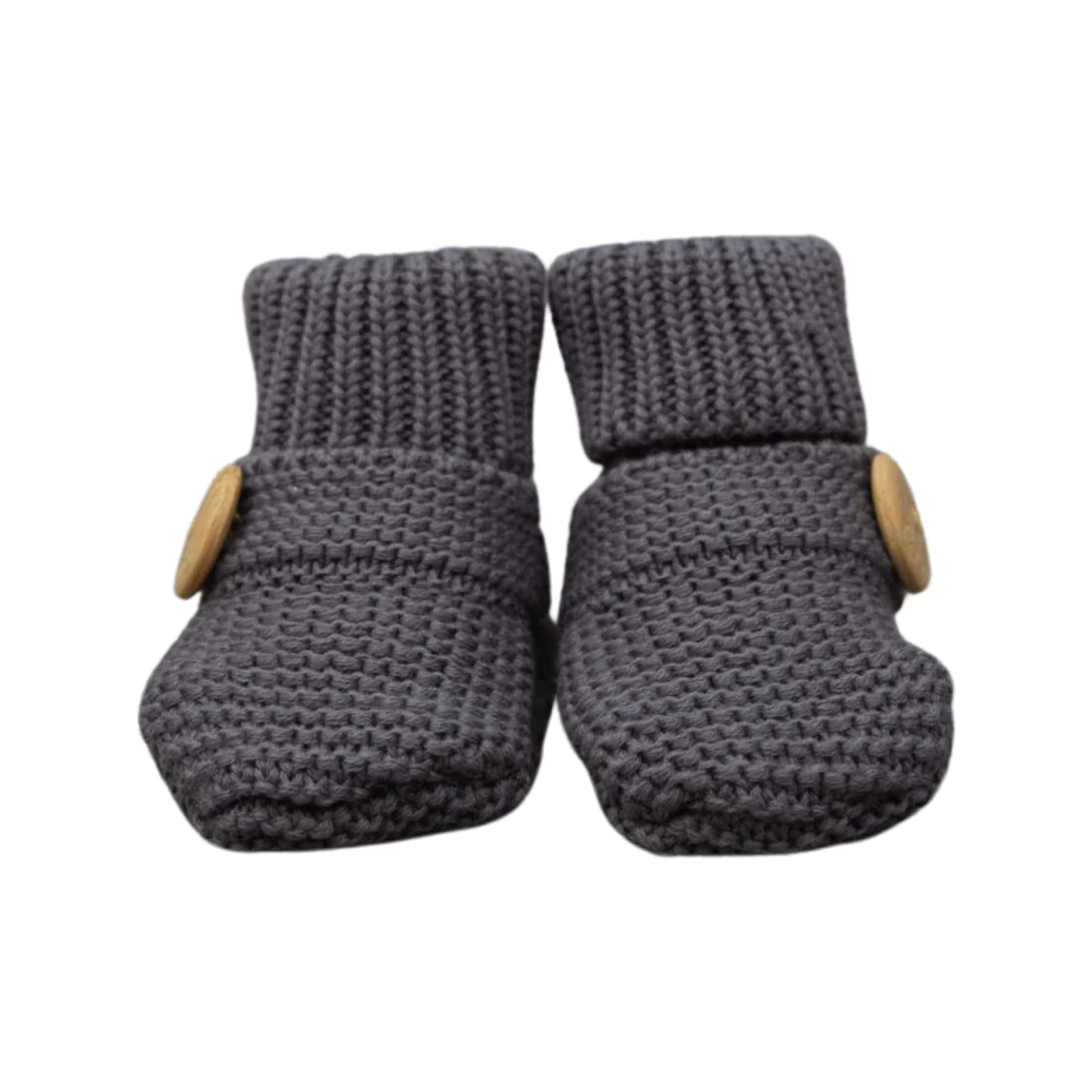 Cotton Knit Bootie with Gift Box - Charcoal