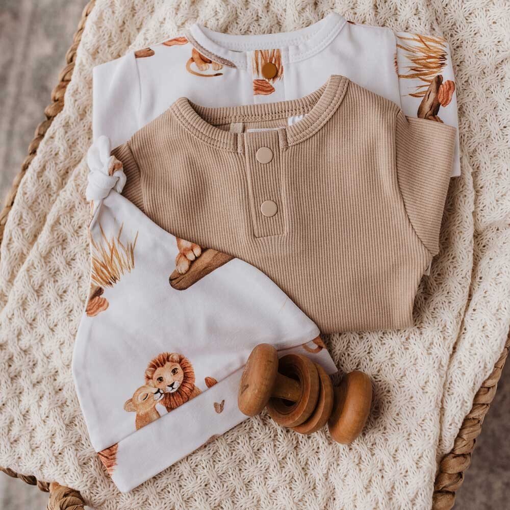 Unisex Organic Knotted Beanie - Lion