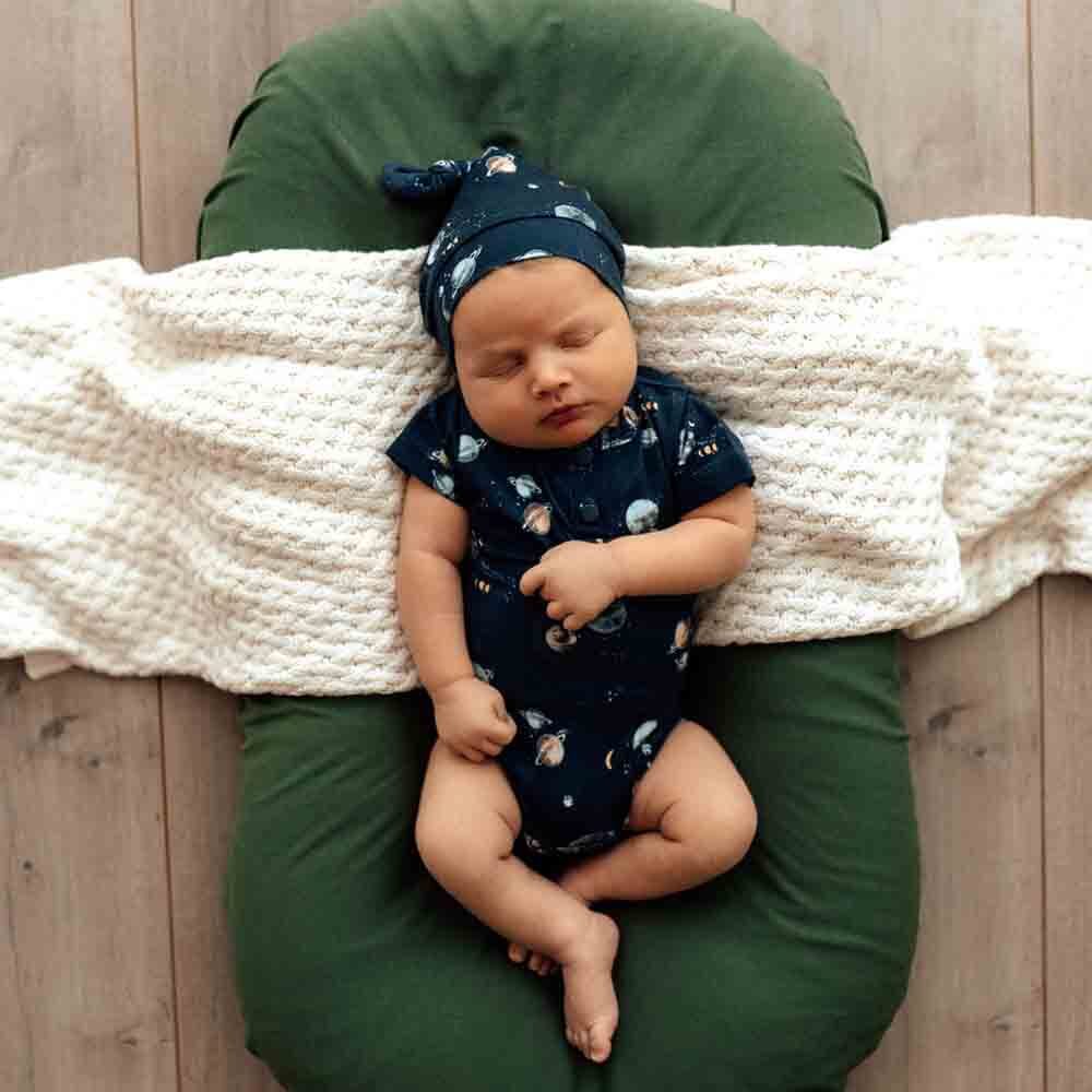 Organic Knotted Beanie - Milky Way