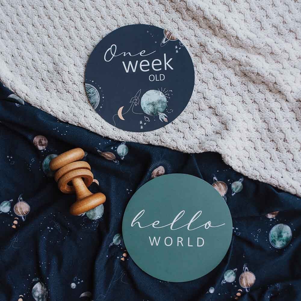 Reversible Milestone Cards - Milky Way & Soft Moss