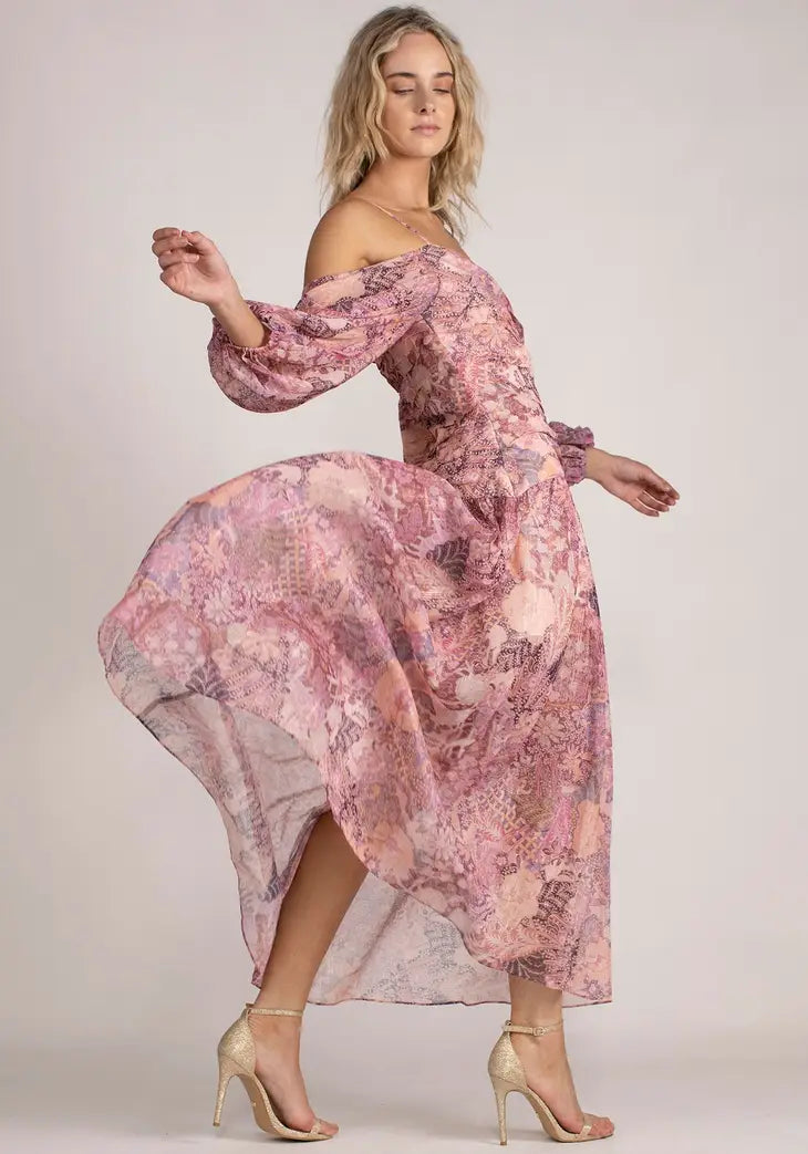 Imagination Batik Phoenix Maxi Dress - Pink Floral
