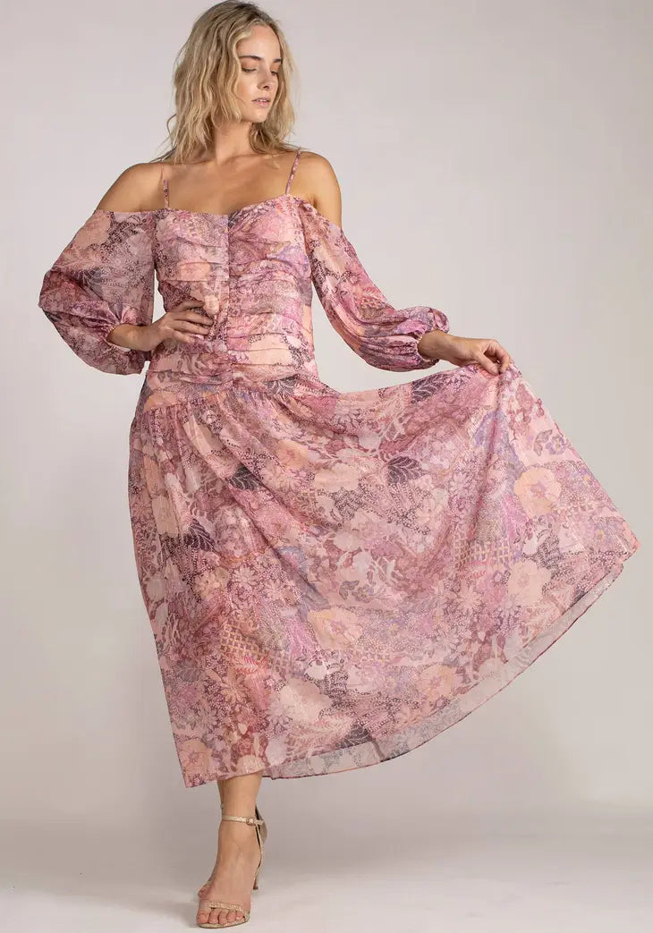 Imagination Batik Phoenix Maxi Dress - Pink Floral