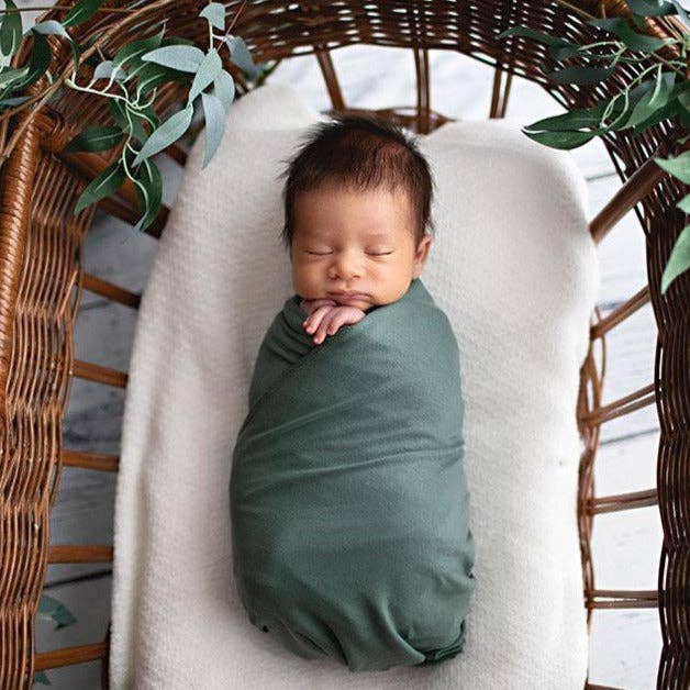 Evie Stretch Jersey Swaddle - Sage