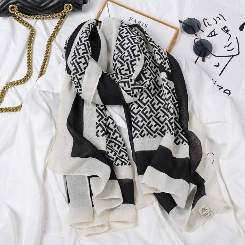 VMVSA Viscose Scarf - Black & White