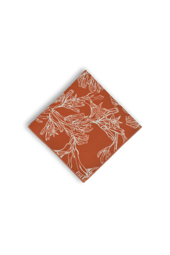 Mens Accessories (Tie, Adult & Kids Bowties, Pocket Square, Socks) - Burnt Orange Kangaroo Paw