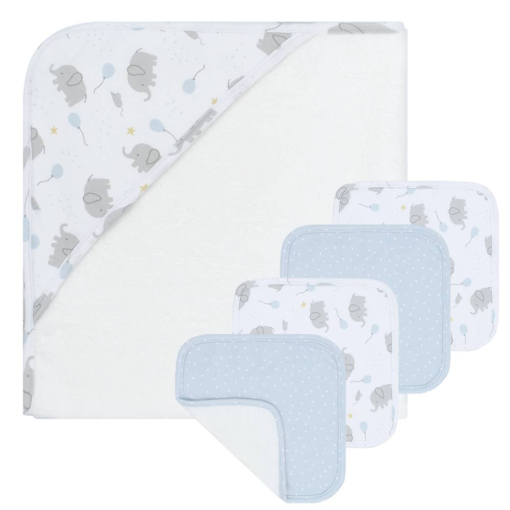 5pc Bath Gift Set - Mason/Blue Dots