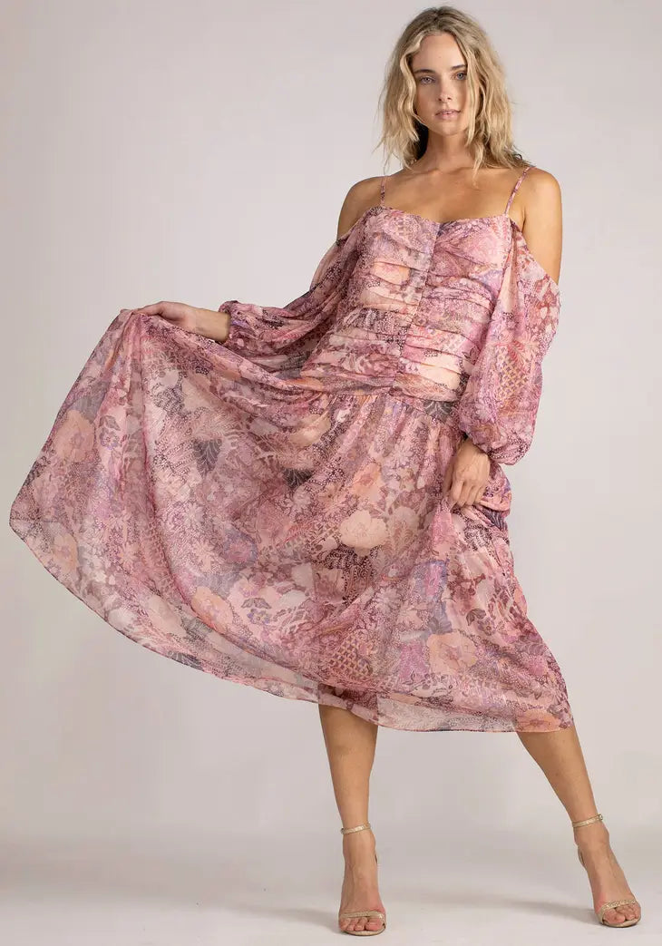 Imagination Batik Phoenix Maxi Dress - Pink Floral