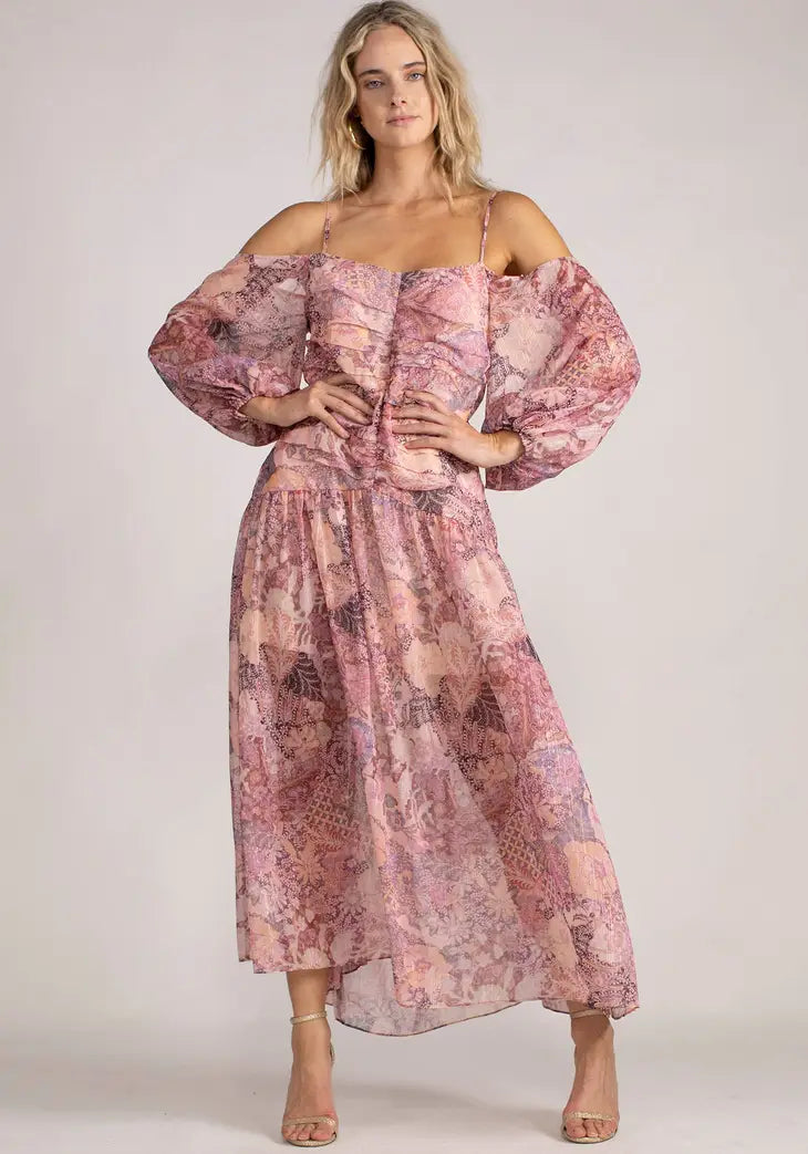 Imagination Batik Phoenix Maxi Dress - Pink Floral