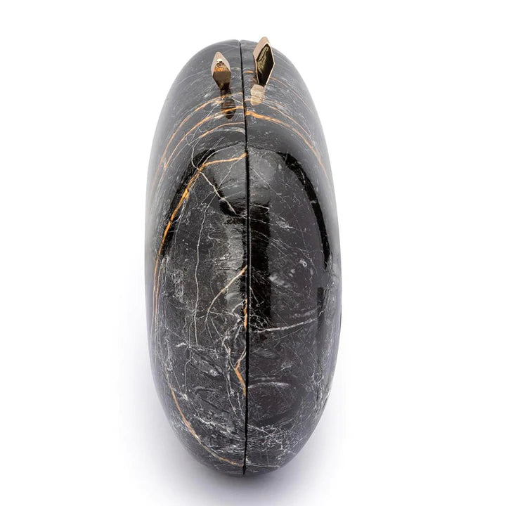 Quartz Oval Clutch Black