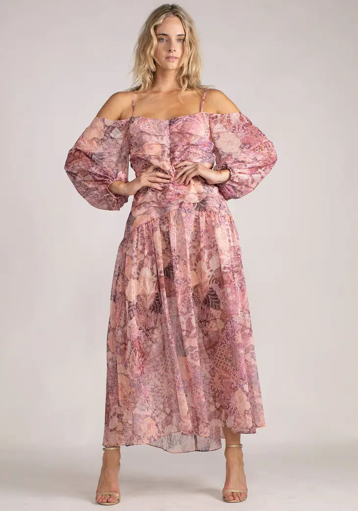 Imagination Batik Phoenix Maxi Dress - Pink Floral