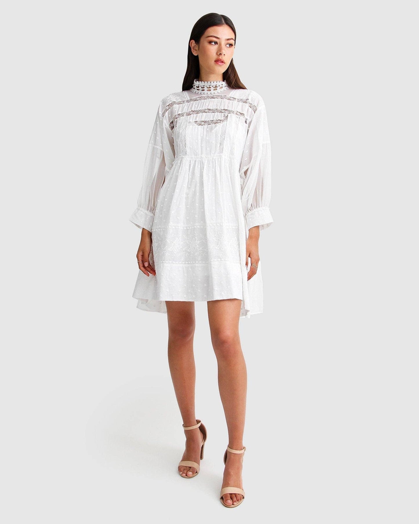 Unforgettable Oversized Lace Mini Dress - White