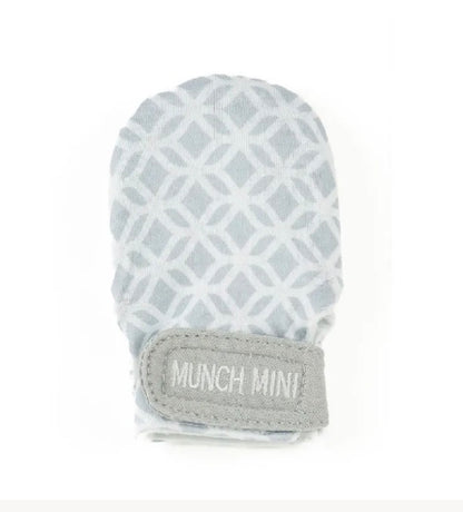 Munch Minis Teething and Anti Scratch Mitts - Grey Geo