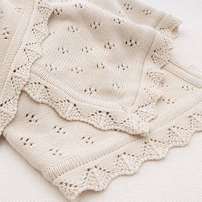 Bamboo/Cotton Heirloom Baby Blanket: Sand