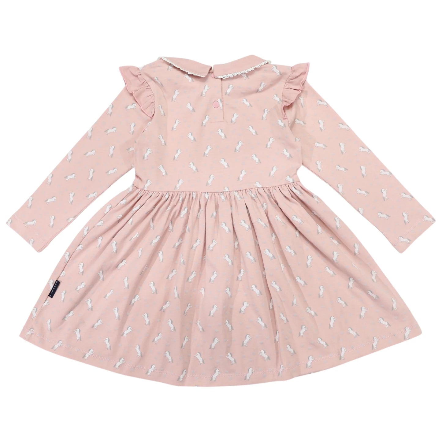 Unicorn Cotton Dress - Dusty Pink