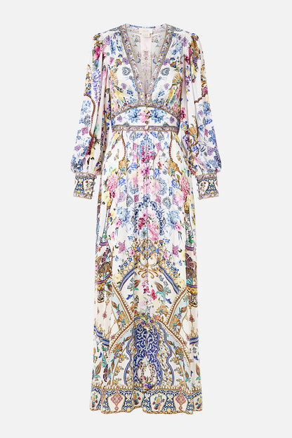 Shaped Waistband Dress With Gathered Sleeves All About That Lace