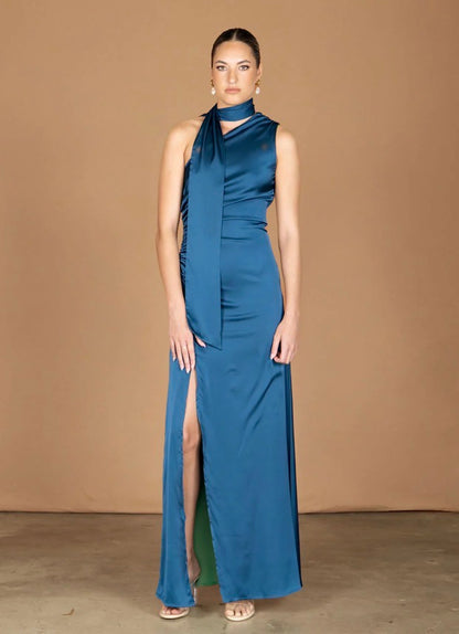 Jelissa Reversible Gown -  Emerald / Royal Blue