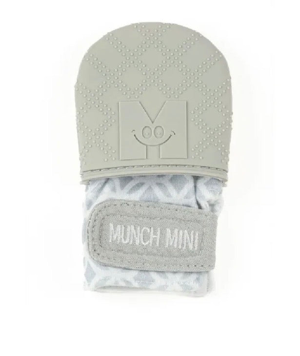 Munch Minis Teething and Anti Scratch Mitts - Grey Geo