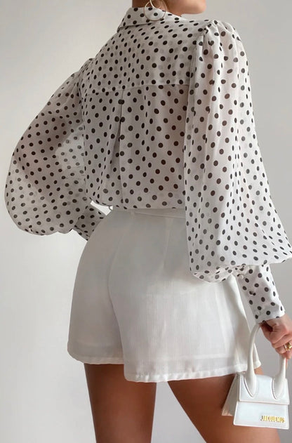 Fleetwood Blouse - White Polka