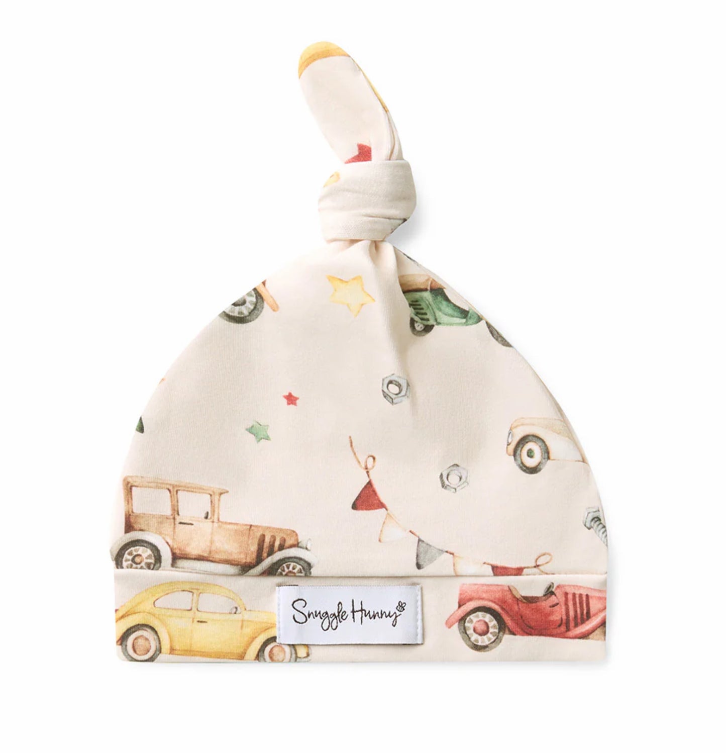 Vintage Cars Organic Knotted Beanie