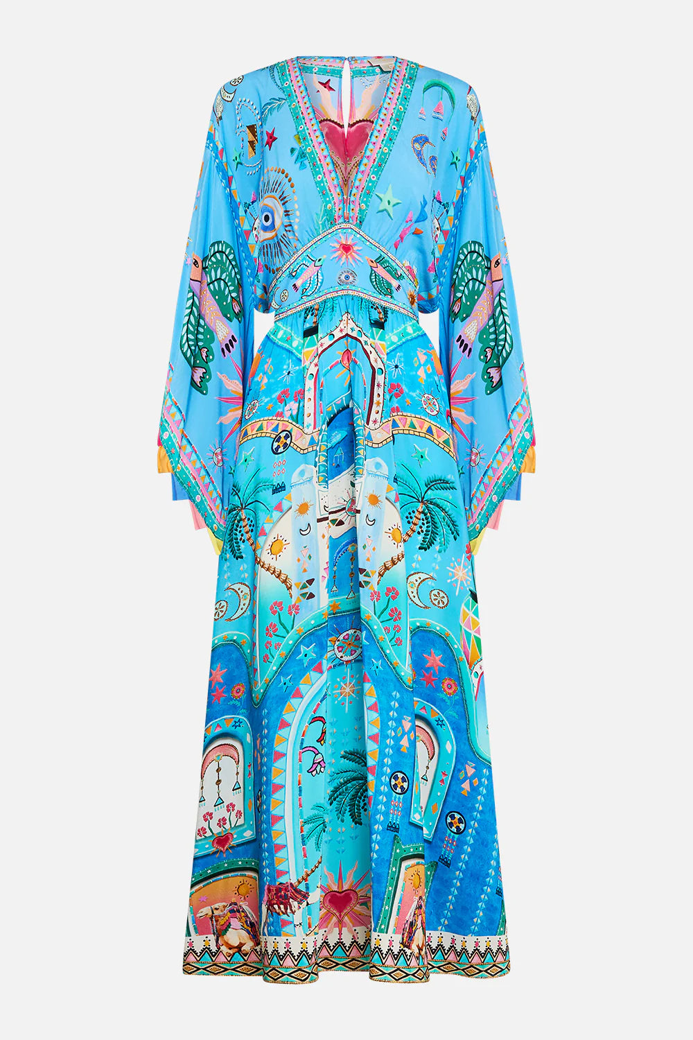 A Painted Village Waisted Dress Waisted Dress With Kimono Sleeve