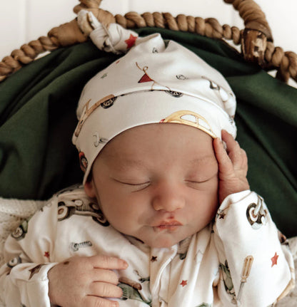 Vintage Cars Organic Knotted Beanie