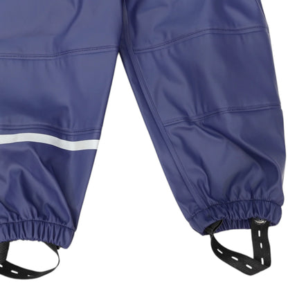 Waterproof Rain Pant With Drawstring & Elastic Footstrap - Navy