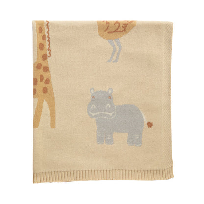 100% Cotton Jacquard Blanket - Wild Safari