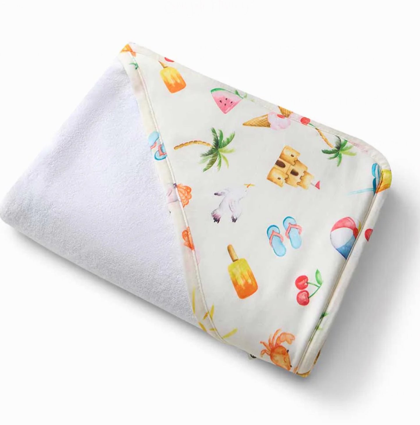 Beach Fun Organic Hooded Baby Towel