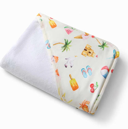 Beach Fun Organic Hooded Baby Towel