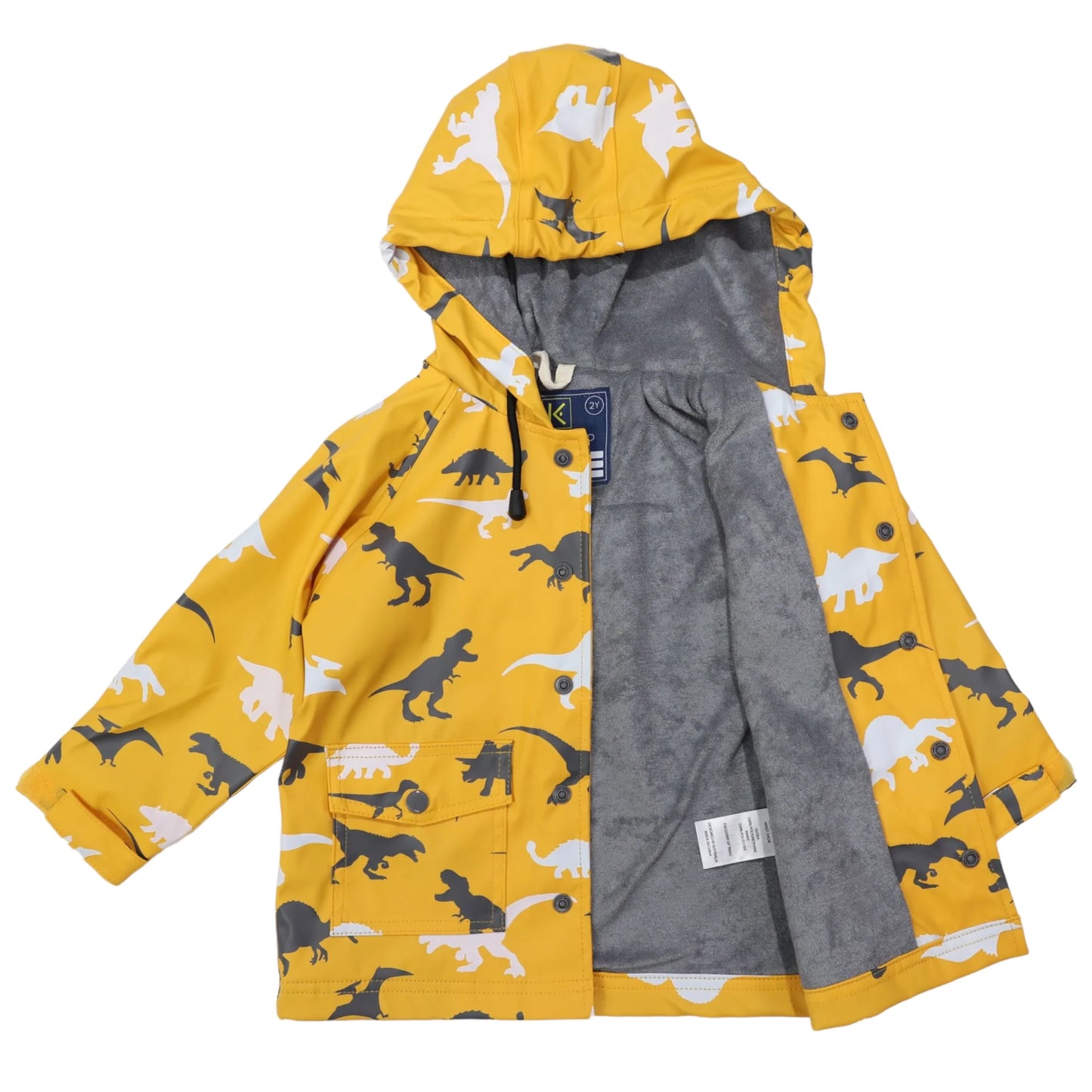 Colour Change Raincoat - Dinosaur Yellow