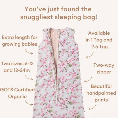 Cherry Blossom Organic Cotton Sleeping Bag 2.5TOG
