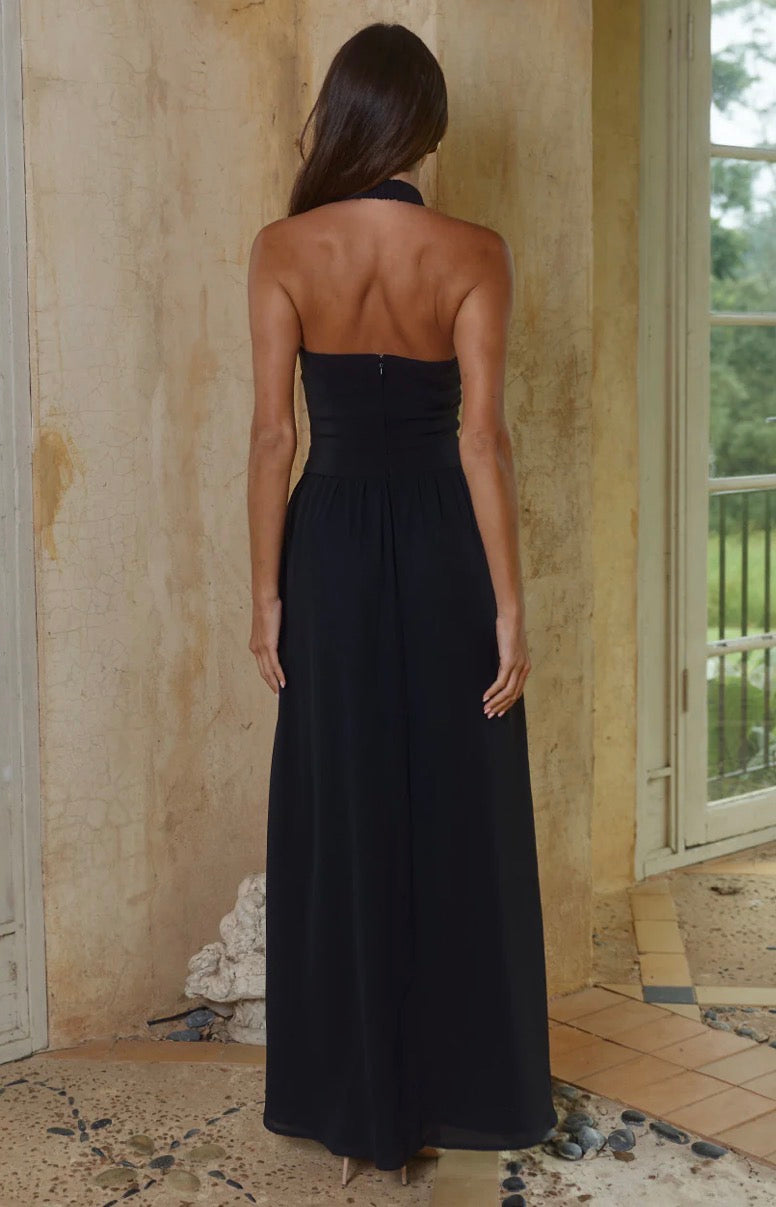 Abigail Square Neck Maxi Dress - Black