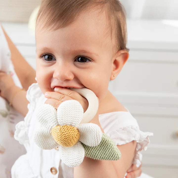 Teething Ring Rattle - Daisy
