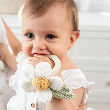 Teething Ring Rattle - Daisy
