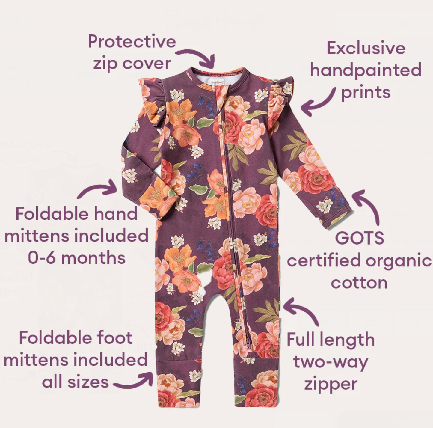 Sienna Organic Snugglesuit Convertible Romper
