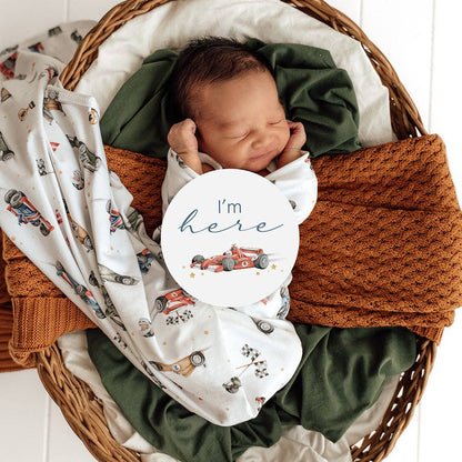 Little Racers Organic Jersey Wrap & Beanie Set