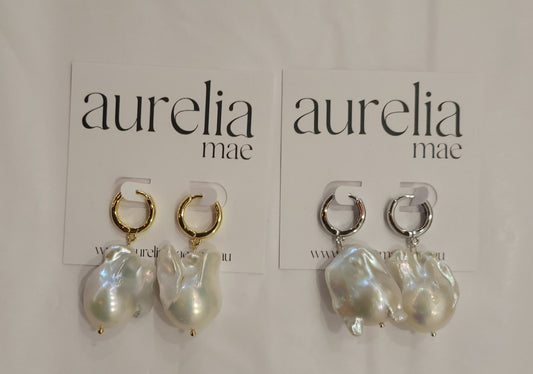 Marguerite Pearl Earrings - Gold & Silver