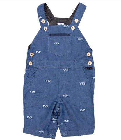 Kombi Van Embroidered Overalls - Blue